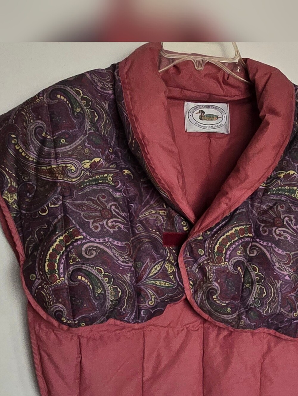 Vintage Down Feather Vest Cape
